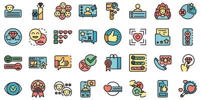 Product review icons set vector flat