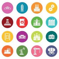 Industry icons many colors set vector