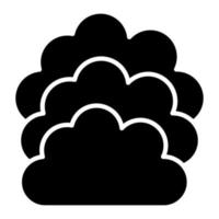 icono de glifo de nube vector