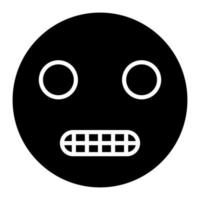 Grimacing Face Glyph Icon vector