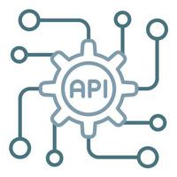 API Line Two Color Icon vector