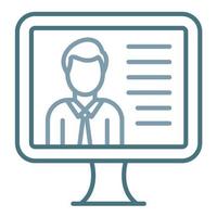 Online Lecture Line Two Color Icon vector