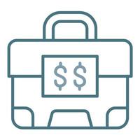 Money Suitcase Line Two Color Icon vector
