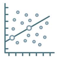 Scatter Plot Line Two Color Icon vector