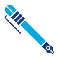 Fountain Pen Glyph Two Color Icon vector