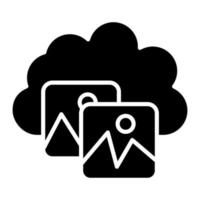 Cloud Images Glyph Icon vector