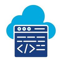 Cloud Coding Glyph Two Color Icon vector