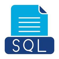 Sql File Glyph Two Color Icon vector