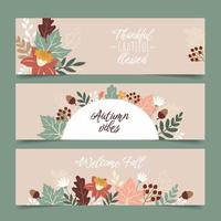 Autumn Floral Banner Template vector