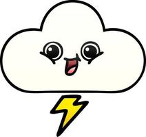 gradient shaded cartoon storm cloud vector