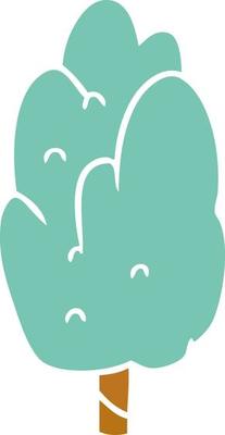 cartoon doodle single green tree
