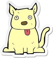 sticker of a cartoon dog sticking out tongue vector