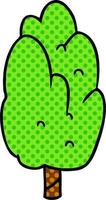 cartoon doodle single green tree vector