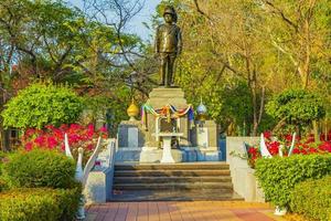 Don Mueang Bangkok Thailand 2018 Green historic human sculpture statue natural park in Bangkok Thailand. photo