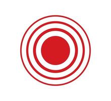 Pain point icon. Pain red circle mark. Target spot symbol for medical design. Concept killer for headaches, abdominal aches. Editable stroke. Vector illustration isolated on white background