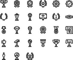 Awards basic line icons set vector