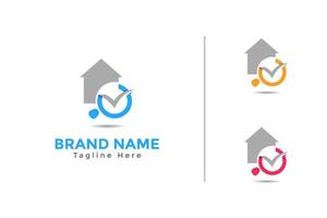 vector de diseño de logotipo de inspección de búsqueda de hogar. plantilla de logotipo de bienes raíces