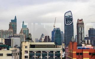 City panorama Bangkok. Skyscraper, cityscape of the capital of Thailand. photo