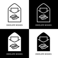 Envelope Wishes Icon Set Illustration. Letter Document Logo Vector