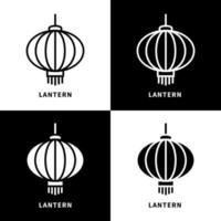 ilustración de conjunto de iconos de linterna. vector de logotipo de adorno de año nuevo lunar
