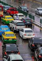 Ratchathewi Bangkok Thailand 2018 Rush hour big heavy traffic jam in busy Bangkok Thailand. photo