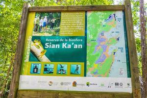 Muyil Quintana Roo Mexico 2022 Sian Kaan National Park information entrance welcome sing board Mexico. photo