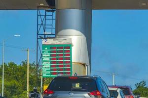 Chiquila Quintana Roo Mexico 2021 Driving on highway freeway motorway thru toll booth house Mexico. photo