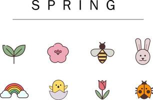 Very cute spring and pastel colored vector icon