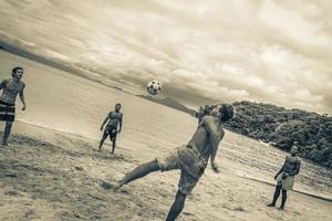 Ilha Grande Rio de Janeiro Brazil 2020 Male soccer players beach big tropical island Ilha Grande Brazil. photo