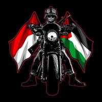 army biker and flag vector