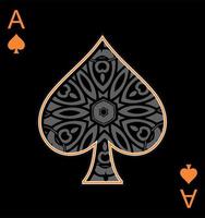 an ace card with ornamental vector