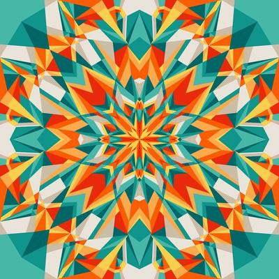 Green Fractal Kaleidoscope Background