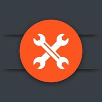 crossed wrenches, tools icon vector