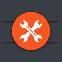 crossed wrenches, tools icon vector