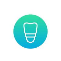 tooth implant icon, linear vector