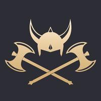 Vikings Helmet and crossed axes vector