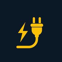 electric plug icon, electricity symbol vector