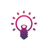 Shining light bulb vecor icon on white vector