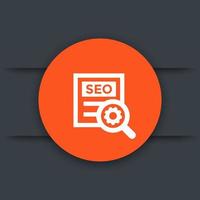 icono de seo, signo de vector de optimización de motores de búsqueda