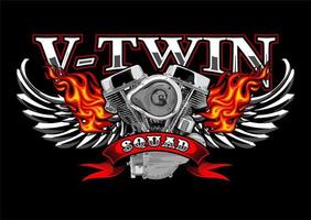 v twin and wings vector