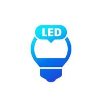 led light bulb icon on white vector