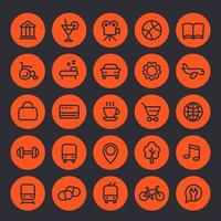 line icons set for maps, navigation apps vector