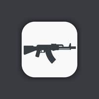 automatic gun icon, assault rifle vector