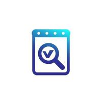 Survey report, case study icon on white vector