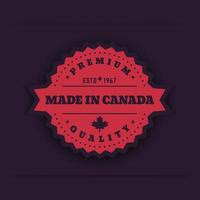 Made in Canada, vector badge, sign, round label