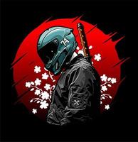 biker and katana vector