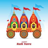 Illustration of ratha yatra Lord of jagannath celebration background vector