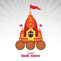 Ratha Yatra of Lord Jagannath celebration card background vector