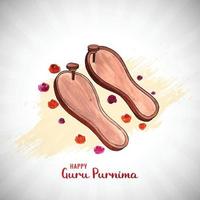 Guru purnima celebration on paduka card background