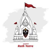 Hand draw ratha yatra sketch lord of jagannath celebration design vector